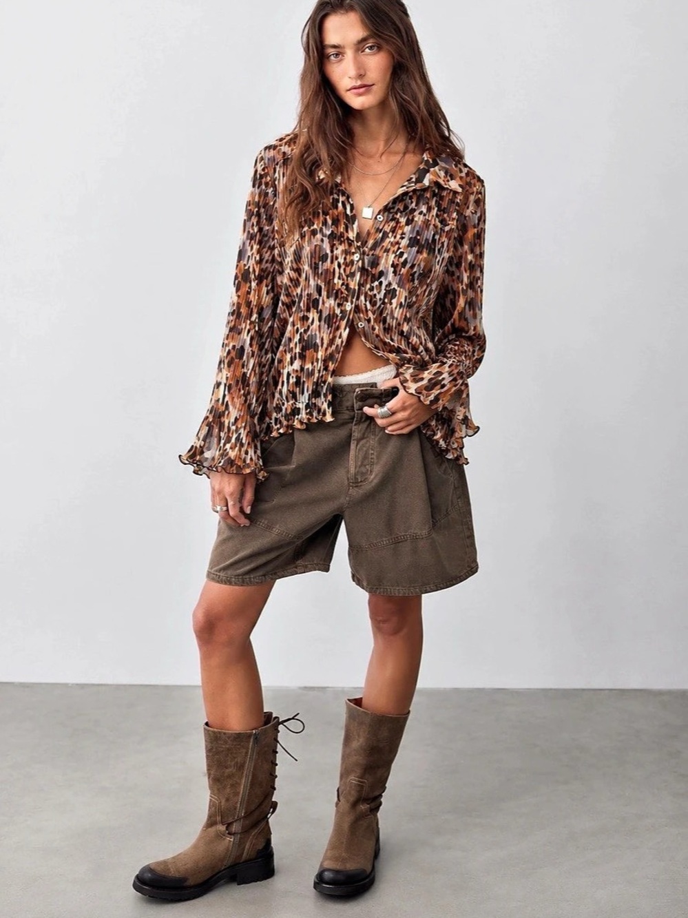 367. Carroll Reed Animal Print Blouse